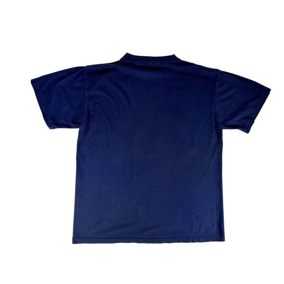 Vintage NOTRE DAME x TAZ T Shirt Blue Graphic Tee 1995 Single Stitch Mens LARGE - Picture 4 of 6